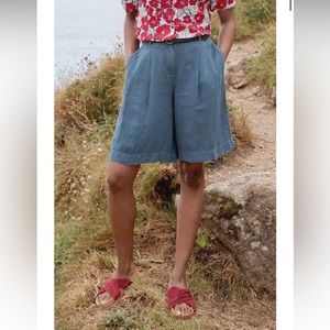 Seasalt Cornwall Clover Bloom Shorts Linen size 16